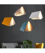 LED Book Pendant Light Nordic Iron Art Cafe Bedroom Study Decor Hanging ... - £97.73 GBP