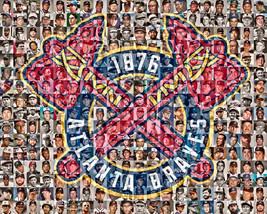 Atlanta Braves Mosaic Print Art designed using over 100 of the Greatest Players - £34.84 GBP+