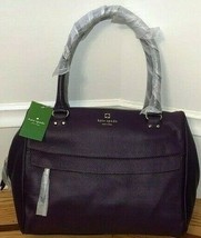 Kate Spade Ny Shelby Grant Park Eggplant Purple Leather Lg Satchel Bagnwt! - £184.41 GBP