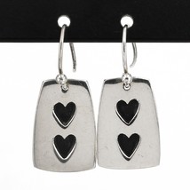 Vintage Anne Harvey Design AHD Mexico Sterling Oxidized Hearts Dangle Ea... - £16.08 GBP