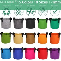 FRESH MUCIAKIE 15 Colors 10 Sizes Grow Bag Pot Container Flower Vegetabl... - £5.44 GBP