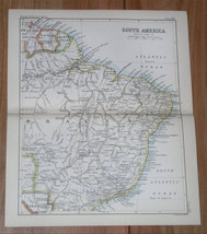 1888 Original Antique Map Of Brazil / South America - £13.66 GBP