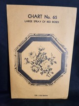 Vtg rare Babs Fuhrmann petit point Chart No. 65 Large Spray Red Roses 150x150 - £17.62 GBP