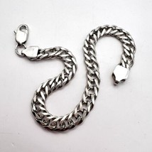 Massive Vintage Sterling Silver 925 Men&#39;s Jewelry Chain Bracelet Marked 13.3 gr - £73.29 GBP