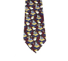 Peanuts Vintage Mens Tie Snoopy Golfing It&#39;s All In The Swing Silk Red G... - $21.67