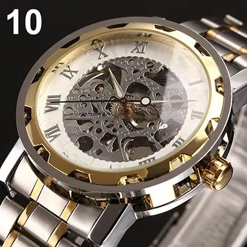 Men Luxury Wrist Watch Mechanical Waterproof Hollow Watch Skeleton Roman... - $36.90