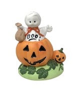 Ghost Tricker or Treater in a Jack-O-Lantern Porcelain Light Up Hallowee... - £16.31 GBP