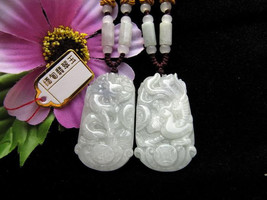 Free Shipping - Hand carved Amulet   jadeite  jade Natural white Jadeite Jade ca - £23.89 GBP
