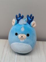 Squishmallows 3.5" Xam Blue Kirin Clip on keychain sparkle antlers deer ... - $5.44