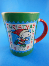 Large Peanuts Charlie Brown Ice Skating Christmas Coffee tea cocoa Mug Cup 2011 - $9.64