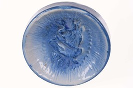 c1910 American Blue &amp; White Stoneware Soap Dish with embossed Rose - £69.62 GBP