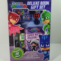 PJ Masks Deluxe Book Gift Set with Projector and Disks NIB 3 Storybooks  - £18.97 GBP
