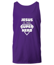 Religious TankTop Jesus Is My Super Hero Purple-U-TT  - £16.04 GBP