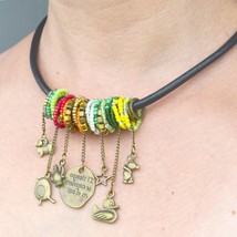 statement necklace, Leather Necklace, African style Necklace, Bib Necklace, trib - £25.57 GBP