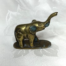 Vintage Brass Elephant Figurine Trunk Up China Lucky Elephant - $278.12 MXN