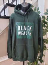 Swarthy Mystic Mens Green Cotton Classic Fit Long Sleeve Black Wealth Hoodie - £35.92 GBP