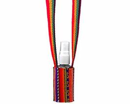 Tribal Striped Material Hand Sanitizer Holder Necklace with Empty Bottle - Women - £11.64 GBP