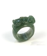 Free Shipping - HAND-CARVED Natural Green Jadeite Jade carved dragon Rou... - £31.31 GBP