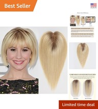 Wavy 10-Inch Human Hair Topper with Silk Base - Perfect for Thinning Hair - $99.72