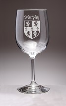 Murphy Irish Coat of Arms Wine Glasses - Set of 4 (Sand Etched) - £54.07 GBP