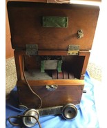Antique Wood Portable Crank Field Telephone Early 1900s Very Good Origin... - $540.70 CAD