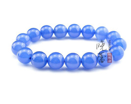 Free Shipping - AAA Natural Sea blue jade beads Meditation Yoga Prayer Beads cha - £20.95 GBP