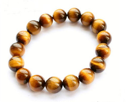 Free Shipping - perfect Natural Yellow  tiger eye STONE Prayer Beads charm brace - £20.88 GBP