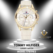 Tommy Hilfiger Montre à quartz pour femme avec bracelet en cuir crème et... - £96.31 GBP