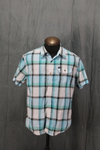 Button-Down Shirt - Blue and Black Plaid Pattern by Matix - Men&#39;s Large - $49.00