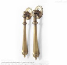 Solid Brass Big Teardrop Pull Handle Cabinet Furniture Drawer Knob - 10&quot; inches - £47.45 GBP