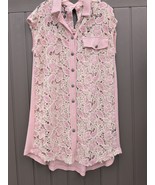 POL CLOTHING Womens Crochet Lace Boho Button Front Dress/Shirt Small - $88.01 CAD