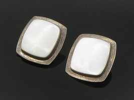 Gerro Blanco Mexico 925 Silver - Vintage Mop Non Pierce Earrings - EG11616 - £76.27 GBP