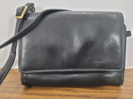 Derek Alexander Half Flap Black Leather Crossbody Organizer Zipper Pocket - $664.39 MXN