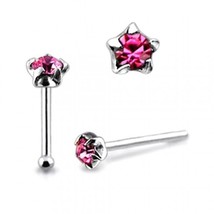 10 PCs In BOX Five Claw Round Cubic Zirconia 925 Sterling Silver Star Nose Stud - £43.16 GBP