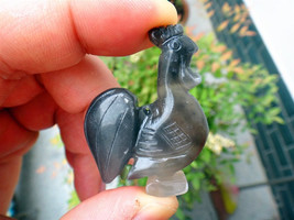 Free Shipping - Hand carved good luck Amulet Natural black jadeite jade  Rooster - £17.26 GBP
