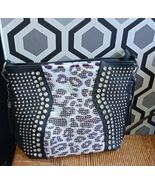 Leopard Print Rhinestone Studded Shoulder Bag - $32.00