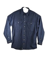 Cabelas Thick Heavy Flannel Long Sleeve Mens Shirt Large TALL NAVY Blue ... - £18.46 GBP