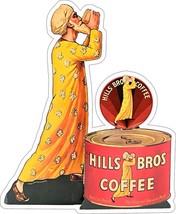 Hills Bros Coffee Figure Laser Cut Metal Advertising Sign - £55.35 GBP