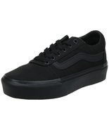 Vans Women&#39;s Ward Platform Sneaker, Canvas White, 4.5 - $39.88
