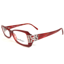 Salvatore Ferragamo Eyeglasses Frames 2613-B 459 Red Silver Crystals 52-15-135 - $74.59