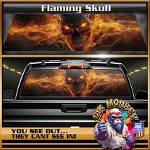 Flaming Skull Truck Back Window Graphics - £43.34 GBP+