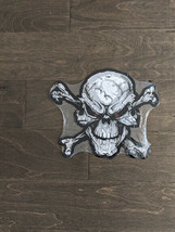 11" Skull and Crossbones 3d cutout retro USA STEEL plate display ad Sign - £47.48 GBP