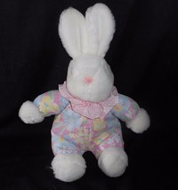 13&quot; Vintage Mty International White Flower Bunny Rabbit Stuffed Animal Plush Toy - £21.31 GBP