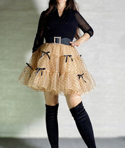 CHAMPAGNE Polka Dot Tulle Skirt Romantic Layered Dotted Tulle Skirt Plus Size image 4