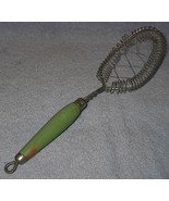 Kitchen Vintage Kitchen Wood Green Handle  Wire Egg Whip  - $6.00