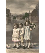 Girls, childhood, vintage, Art Deco postcard Gifts Tinted, 1913 Circa, V... - $92.48 MXN