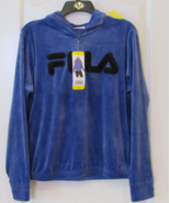 Fila  Long Sleeve Velour Quarter Zip Hoodie Marlin (Blue)  Women&#39;s Sz S NWT - $22.93