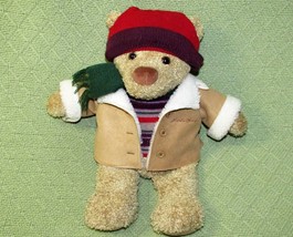 Eddie Bauer Teddy Bear 2003 Plush With Coat Scarf B EAN Cap 13" Vintage #0691 Toy - £12.39 GBP