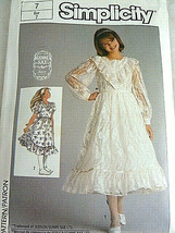 Vintage Simplicity 6918 Gunne Sax Pattern Size 7 child Jessica McClintock Design - £7.82 GBP