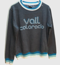 Vail Colorado Vintage 90s Blue Trim Gray Skiing MV Sport Pullover Sweats... - $23.95